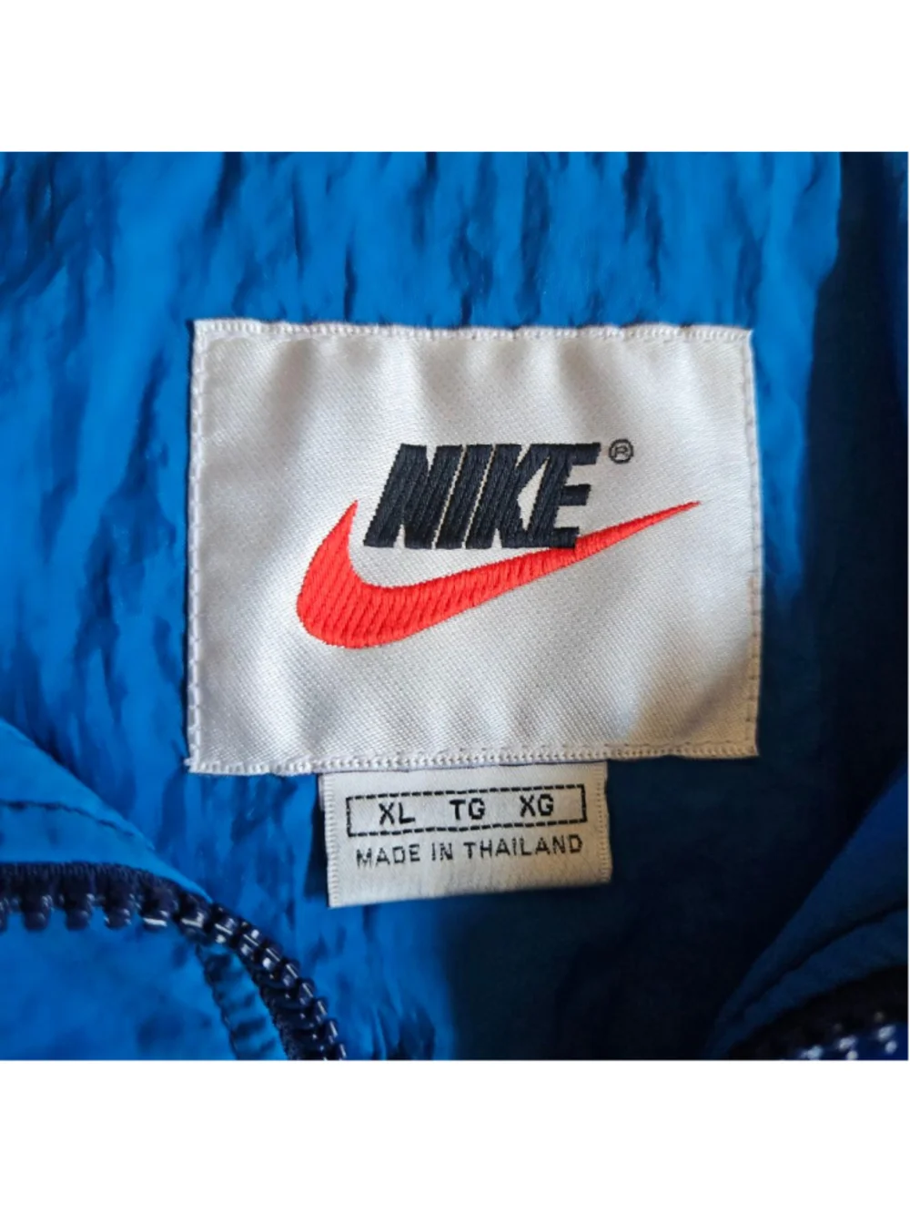 Vintage Nike Spellout Colorblock Blue Windbreaker Full Zip Jacket Mens XL